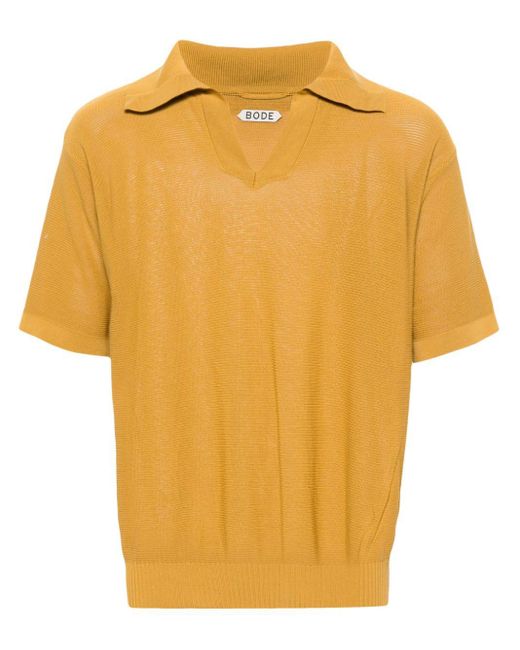 Bode Poloshirt mit Logo-Stickerei in Yellow für Herren