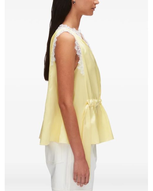 3.1 Phillip Lim Yellow Lace V-Neck Top