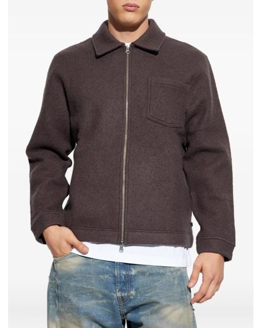 Samsøe & Samsøe Brown Zip-Front Patch-Pocket Jacket for men