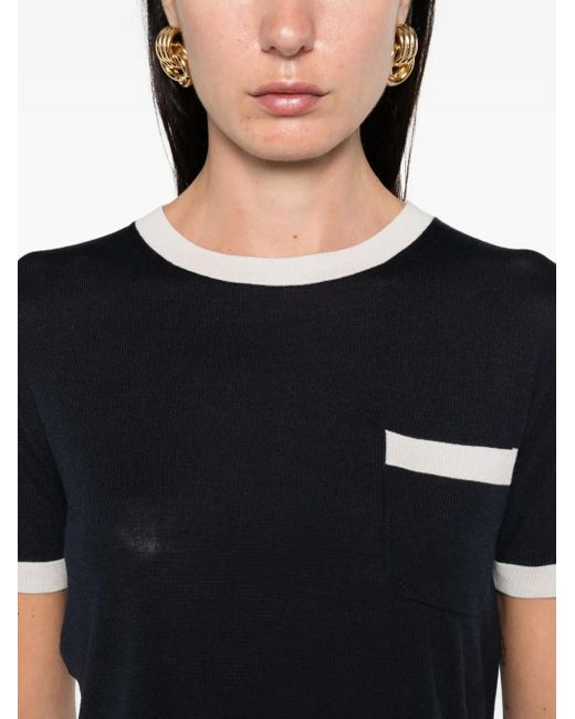 Max Mara コントラストトリム トップ Black
