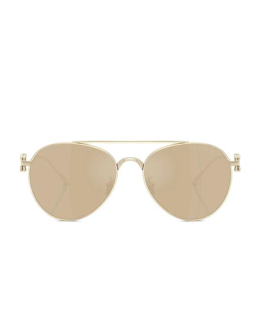 Giorgio Armani Natural Rose-Embellished Round Sunglasses
