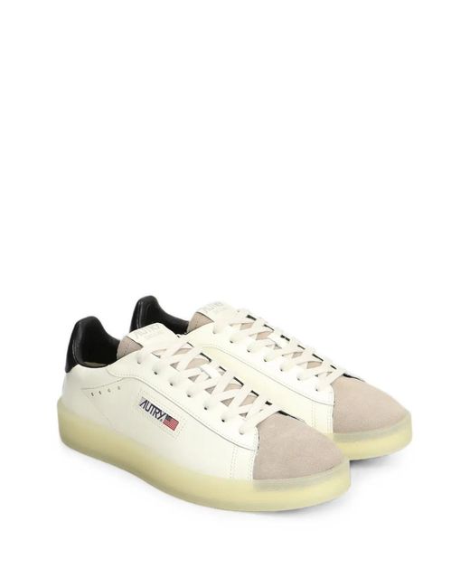 Autry Natural Suede-Panelled Logo-Patch Sneakers for men