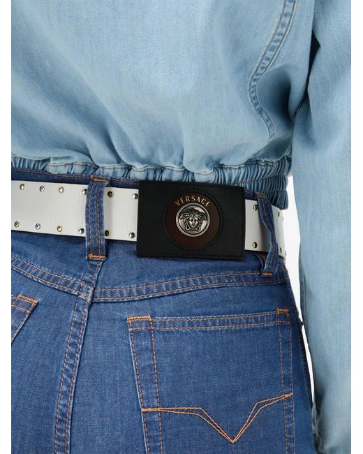 Versace Blue Chambray Denim Mini Shorts