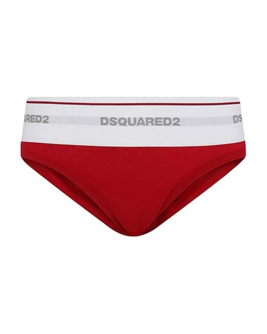 Slip Con Logo di DSquared² in Red da Uomo