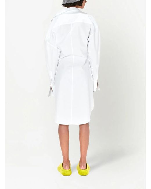 J.W. Anderson White Lace-Detail Shirt Dress