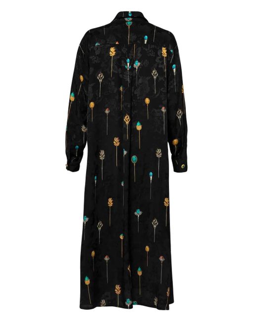 Agua Bendita Black Frida Ornamento Maxi Shirt Dress