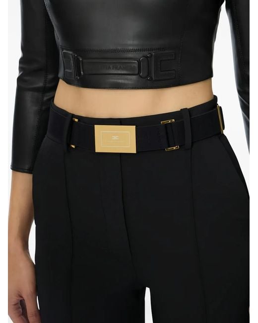 Elisabetta Franchi Blue Belted Trousers