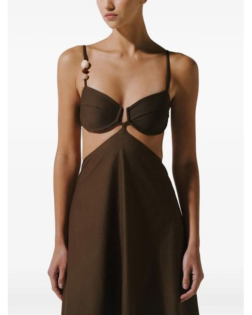 Baobab Brown Robe Longue Kalina À Encolure Balconnet