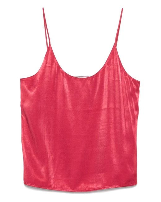 Scotch & Soda Red Satin-Finish Top