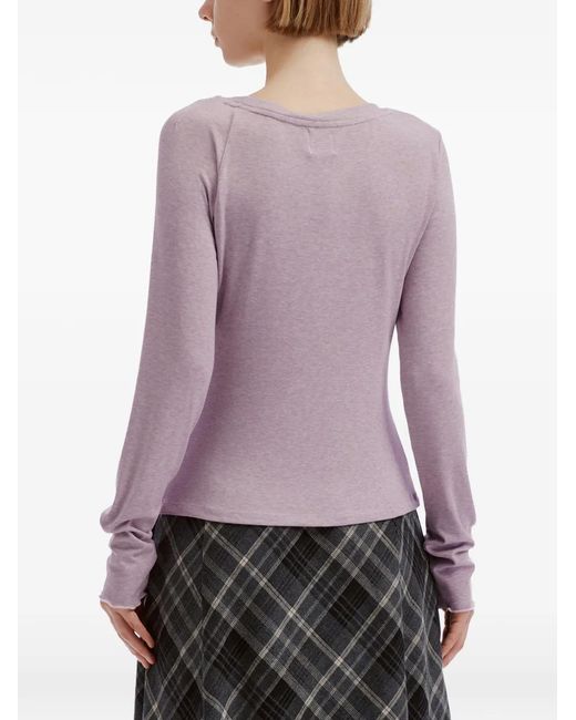 B+ AB Purple Knot-Detail Long-Sleeve T-Shirt