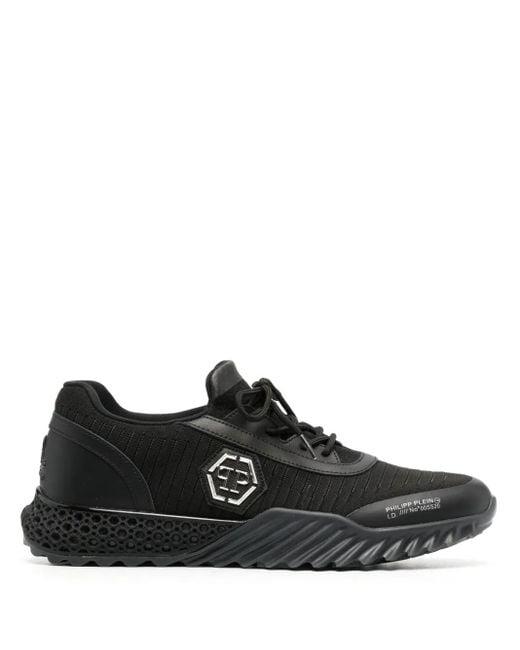 Philipp Plein Black Runner Hexagon Low-Top Sneakers