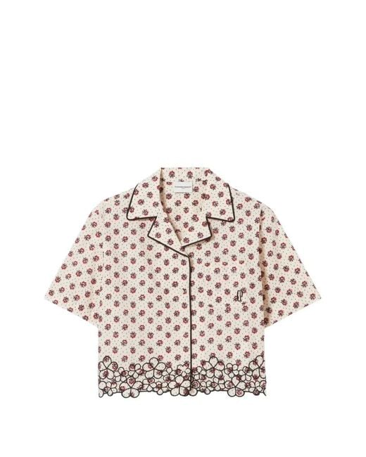 Claudie Pierlot Pink Embroidered Cotton Shirt