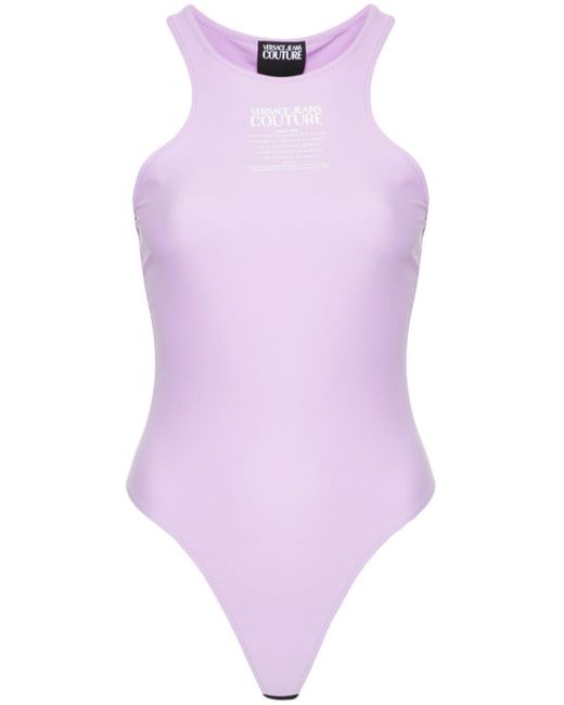 Versace Purple Warranty Logo Bodysuit