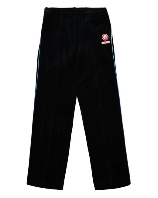 Casablanca Black Side-Stripe Velour Track Pants for men