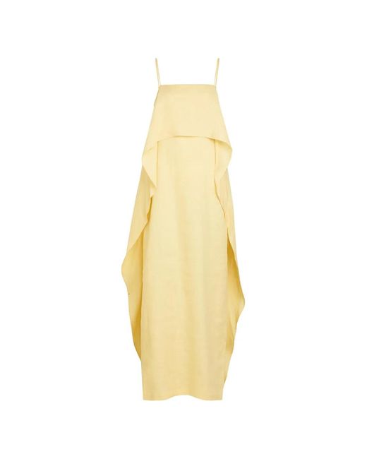 Staud Metallic Valencia Layered Spaghetti-Strap Maxi Dress