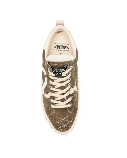Springa Brown Wavy Suede Sneakers for men