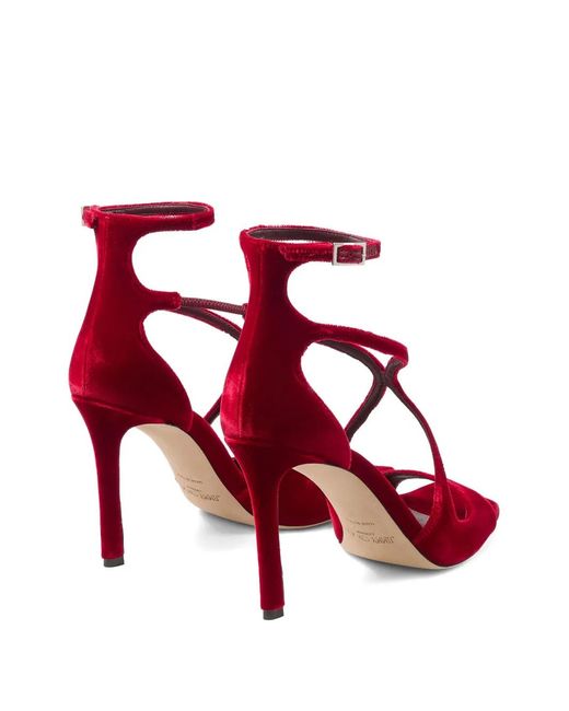 Sandales Azia 95 Mm À Bride Salomé Jimmy Choo en coloris Red