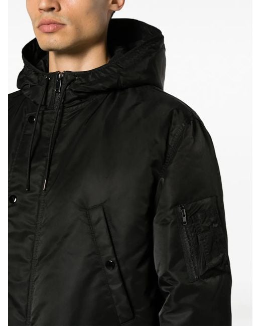 Theory Black Padded Hooded Jacket for men