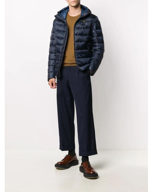 Blauer Blue Hooded Puffer Jacket for men