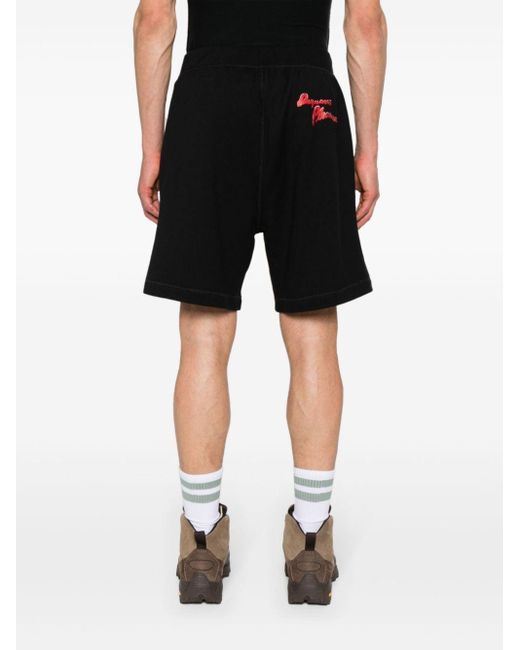 DSquared² Black Logo-print Cotton Track Shorts for men