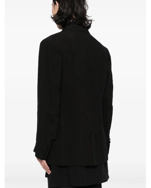 Yohji Yamamoto Black Single-Breasted Blazer for men