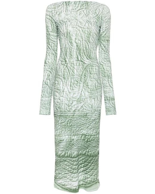 MM6 by Maison Margiela Green Iguana Midi Dress