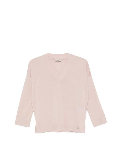 Herno Pink V-Neck Sweater