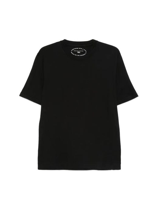 Fedeli Black Crew-Neck T-Shirt for men