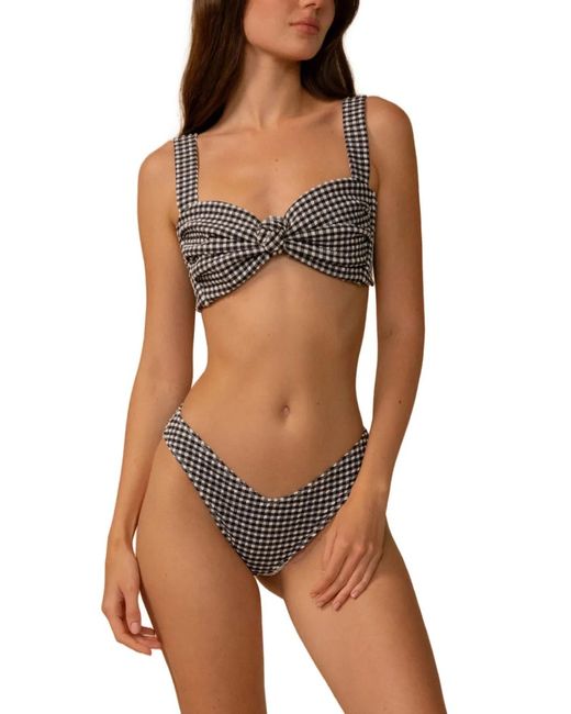 Montce Brown Hayden Gingham Bikini Top