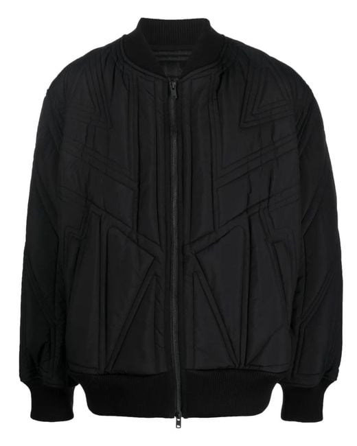 Y-3 Black Quilted Bomber Jacket for men