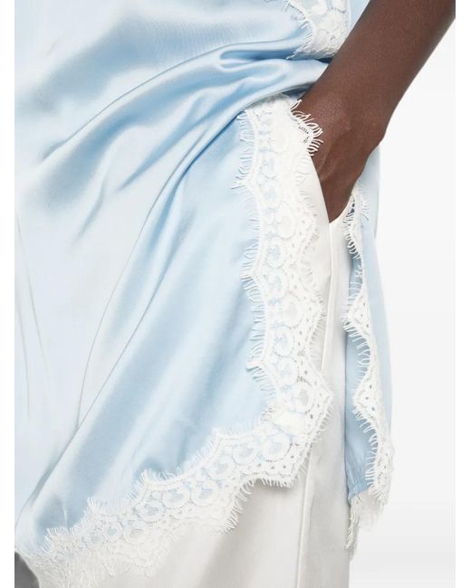 ViCOLO Blue Lace-Trim Top