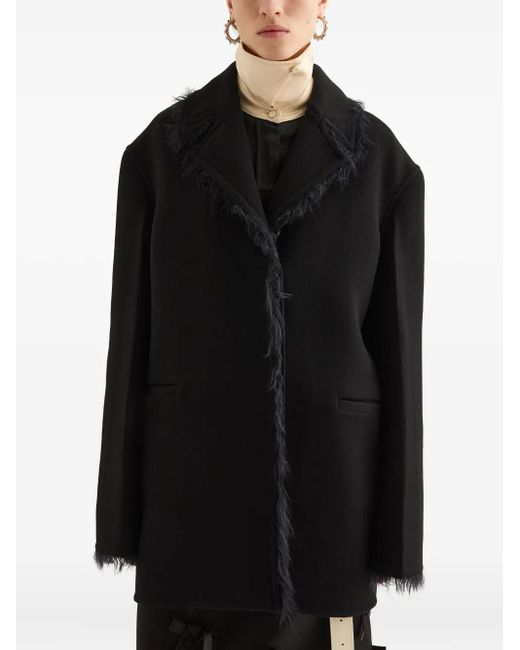 Jil Sander Black Feather-Trimmed Jacket