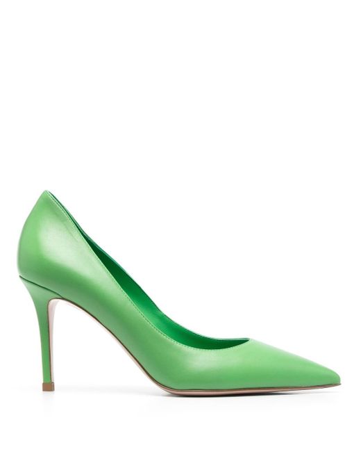 Le Silla Eva 80mm Leather Pumps in Green | Lyst UK