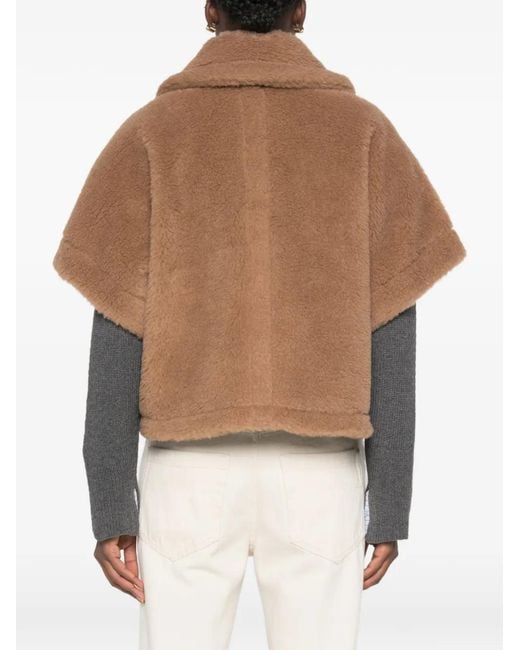 Max Mara Brown Teddy Bear Cape Jacket