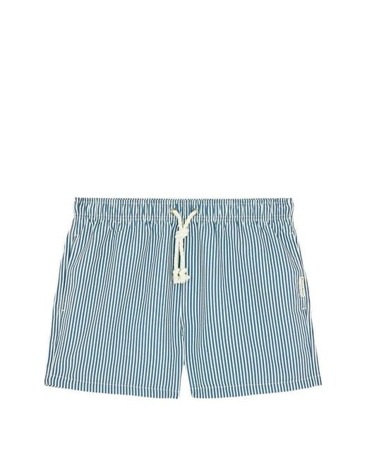 GASSA D'AMANTE Blue Striped Drawstring Swim Shorts for men