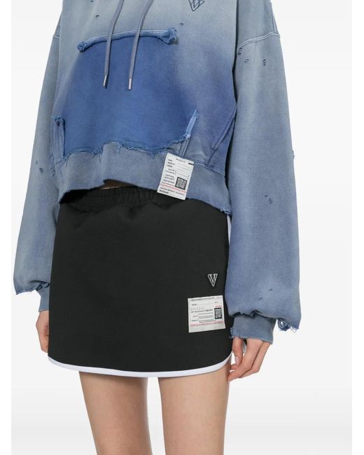 Maison Mihara Yasuhiro Black Logo-Patch Skort