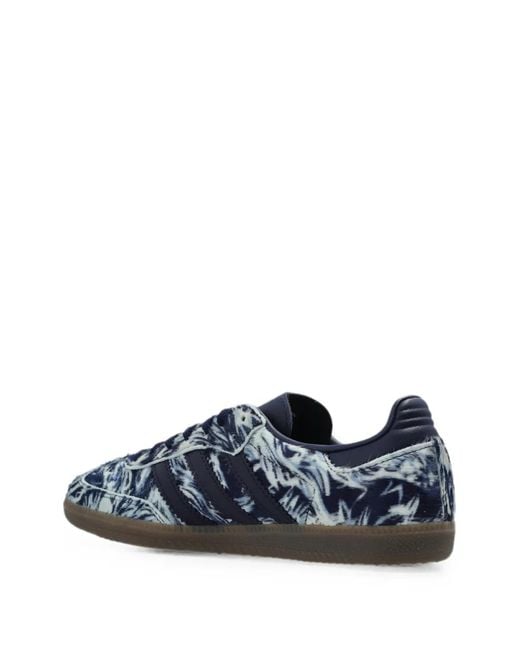 Adidas Blue Samba Floral-Print Sneakers