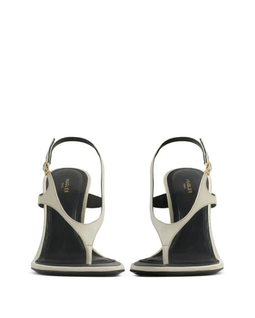 Mugler White Thong-Strap Slingback Sandals