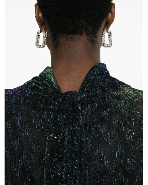 Talbot Runhof Black Lurex-Abendkleid Mit Stehkragen