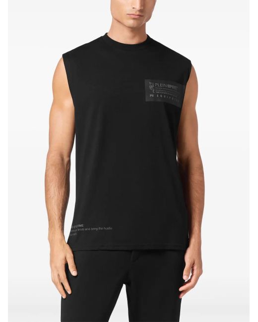 Philipp Plein Black Sleeveless T-Shirt for men