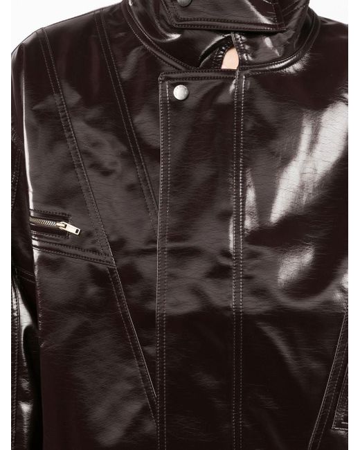 Rejina Pyo Black High-neck Faux-leather Jacket