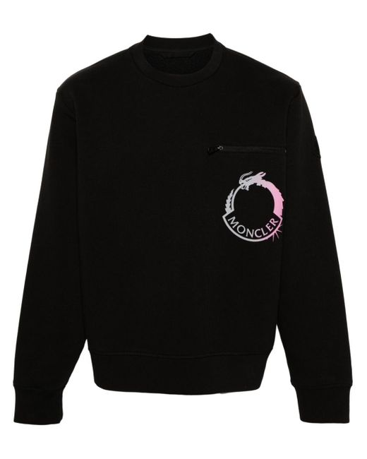 Moncler Black Logo-print Sweatshirt for men