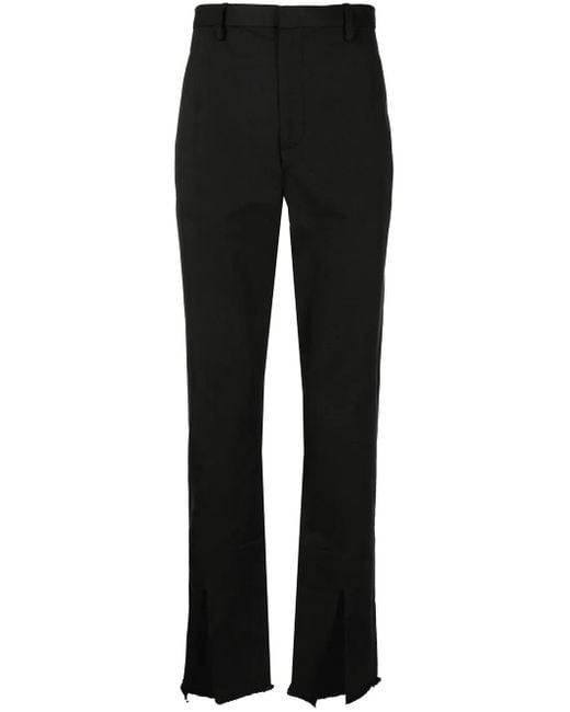 Dion Lee Black Split Fray-Trim Trousers