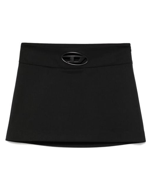 DIESEL Black O-Dixy Wool Blend Mini Skirt