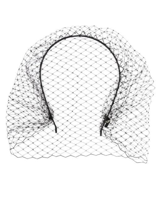Jennifer Behr White Voilette Veil-Detail Headband