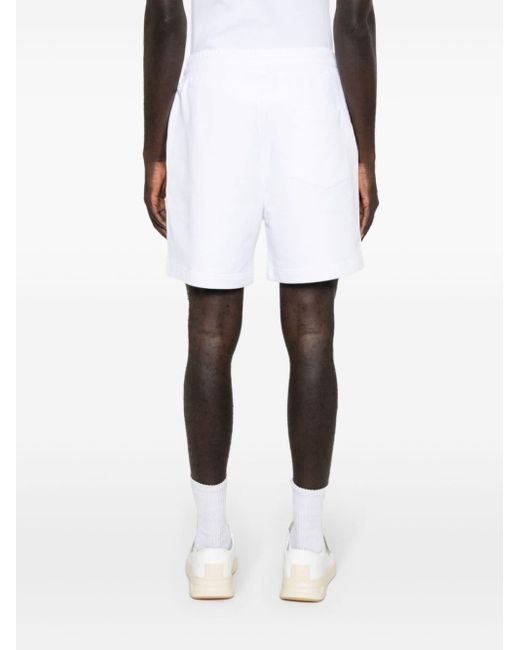 Casablancabrand White Logo-print Organic Cotton Shorts for men