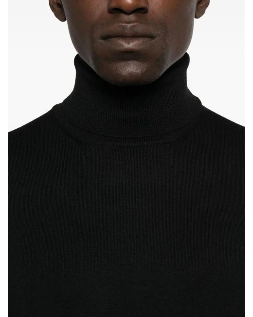Jersey de lana con cuello alto Tagliatore de hombre de color Black