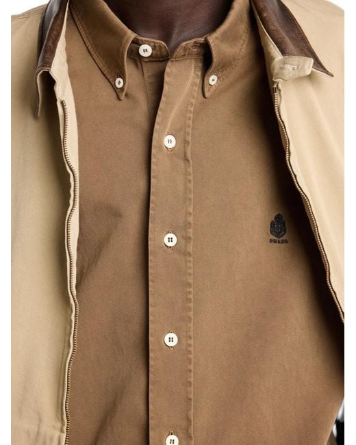 Camisa De Algodón Prada de hombre de color Natural