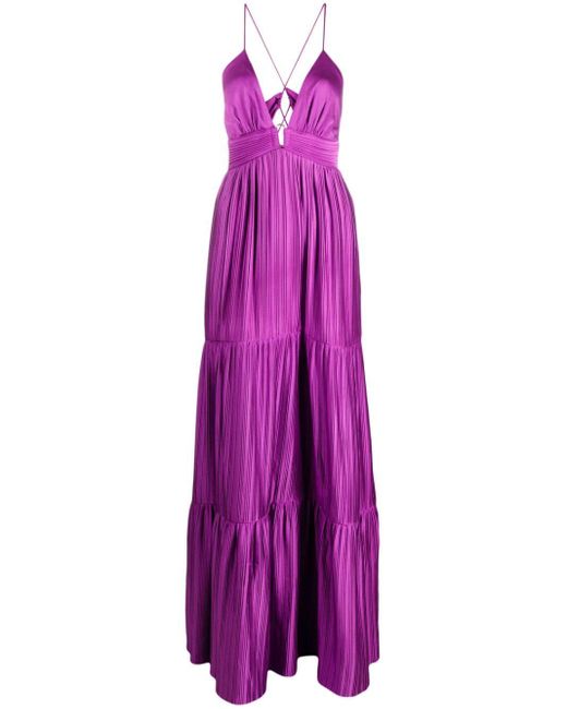 Ba&sh Maxi-jurk Met Ruches in het Purple