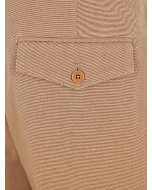 SALON C. LUNDMAN Double-Pleat Trousers in Natural for Men | Lyst